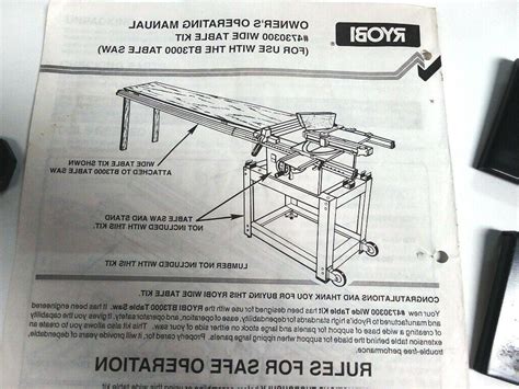 Ryobi Bt3000 Table Saw Wide Table Kit 4730300