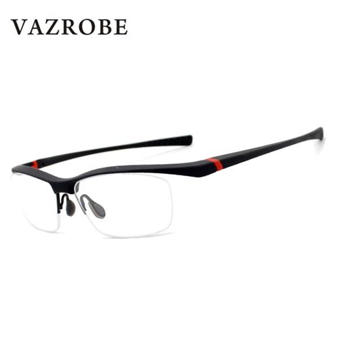 vazrobe semi rimless glasses men tr90 style eyeglasses frames for man