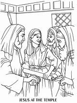 Jesus Coloring Teaching Temple Pages sketch template