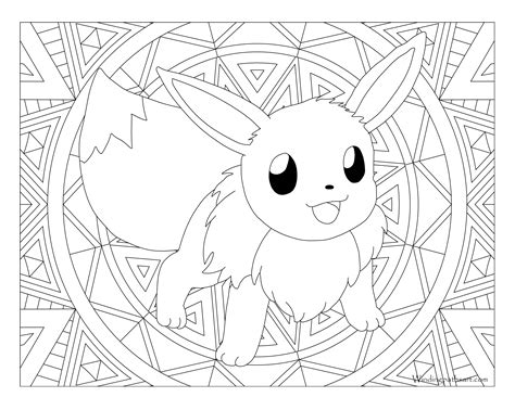 adult pokemon coloring page eevee windingpathsartcom