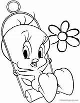 Coloring Pages Tweety Sylvester Bird Popular Printable Easter sketch template