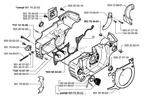 husqvarna  rancher epa   parts diagram  crankcase assembly