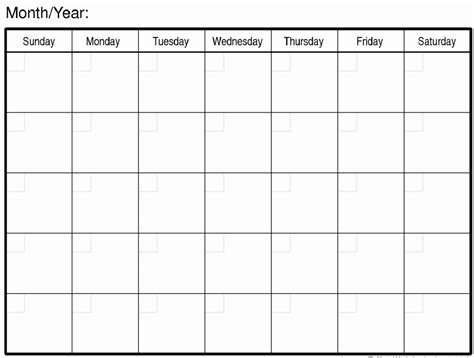 large monthly calendar  printable large grid calendar calendar