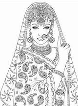 Coloring Pages Indian Adults Colouring Para Beautiful Mandalas Colorear Women Dibujos Adult Mandala Color Pintar Therapy Queen Mujer Dance Beauty sketch template
