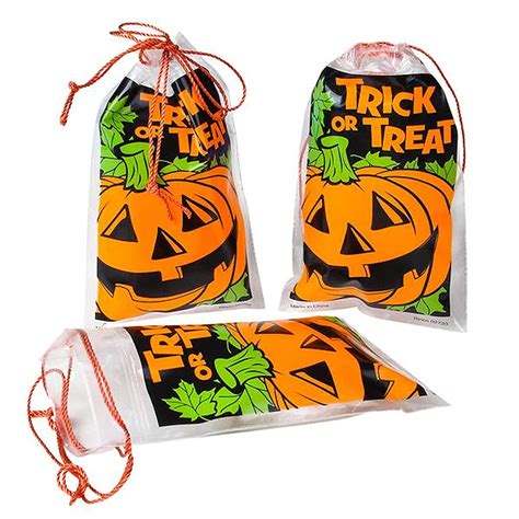 halloween trick  treat drawstring pumpkin mini goody bags  pieces walmartcom walmartcom