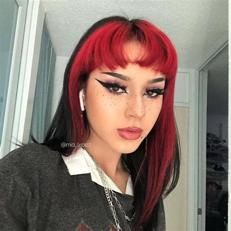 Red Hot Bangs In 2021 Red Hair Inspo Alternative Hair Red Hair With