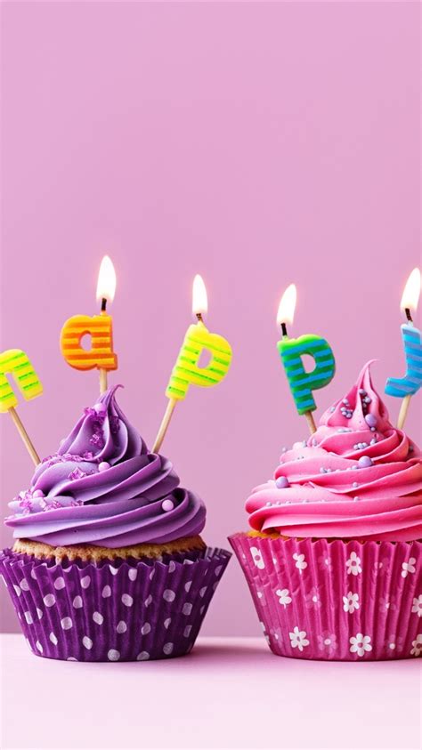 wallpaper happy birthday cakes colorful cupcakes candles