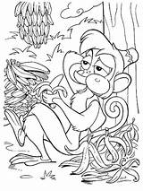 Coloring Pages Abu Aladdin Disney Kids Banana Printable Book Colorbook Tree Colouring Cartoon Eating Books Sheets Printables Boys Icolor Monkey sketch template