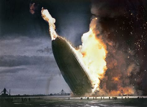 colorized photograph   hindenburg disaster airshipsnet