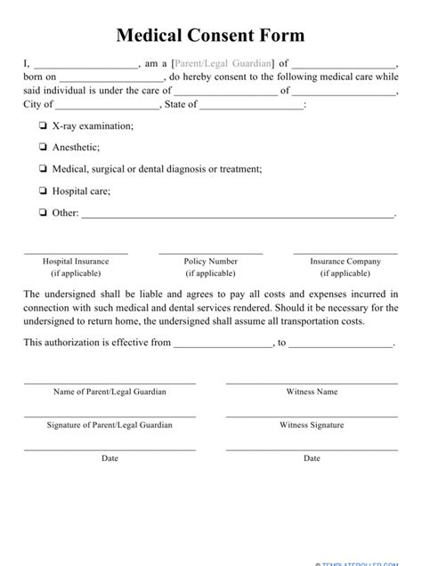 consent form printable consent form