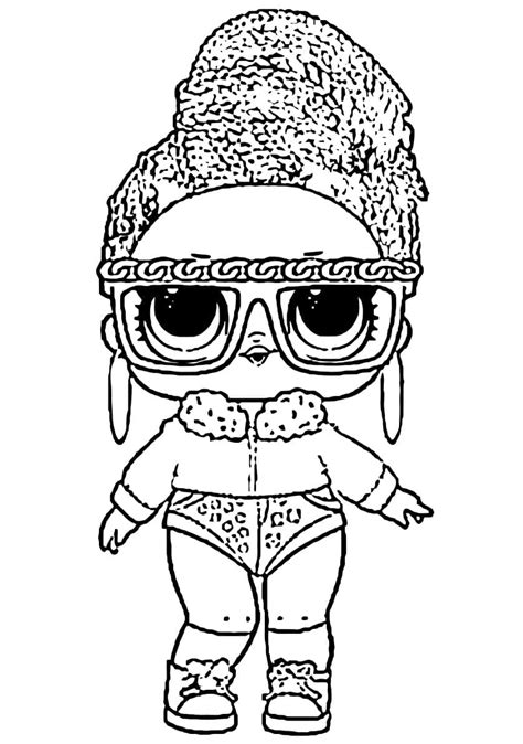 bling queen lol surprise doll coloring page  print  color