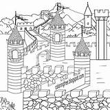 Medieval Pages Clash Clans Castelo Castelos Pintar Arthur Camelot Renaissance British sketch template