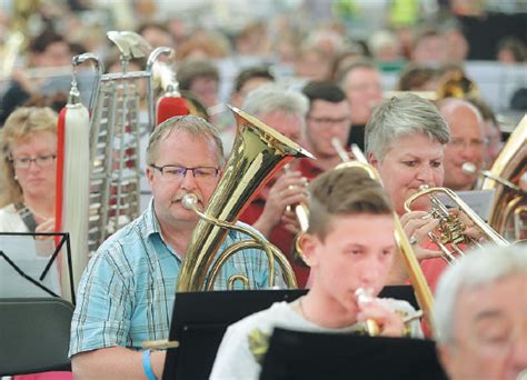 The Horn Section Plays A Tune During A Session Of The