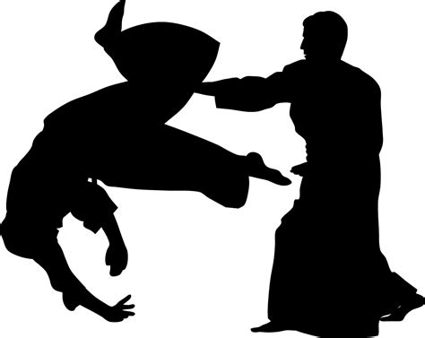 aikido sparing human silhouette aikido silhouette