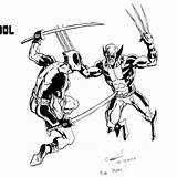 Deadpool Ironman Superhero sketch template