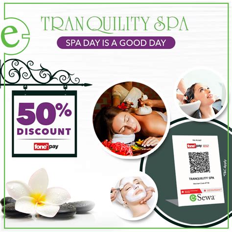 40 discount on esewa scan to pay at tranquility spa esewa