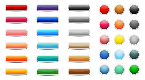 satz farbiger web buttons  vektor kunst bei vecteezy