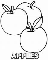 Coloring Apples Three Print Pages Fruit Sheet Apple Kids Color Printable Fruits Children Topcoloringpages sketch template