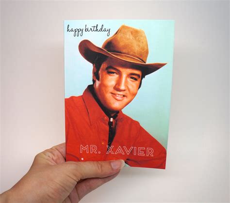 elvis wishes  happy birthday personalized greeting card