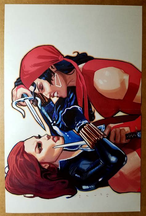 Avengers Black Widow Vs Elektra Marvel Comics Poster By