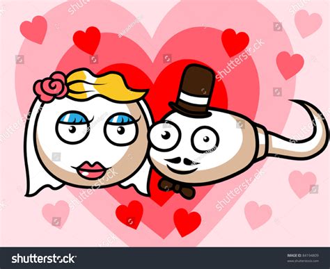 Funny Cartoon Sperm Egg Wedding Vector Stock Vector 84194809 Shutterstock