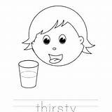 Thirsty sketch template