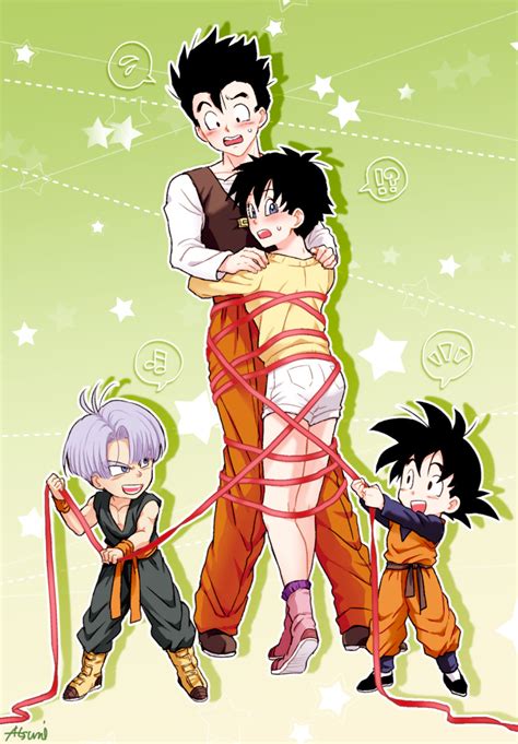 Trunks Son Gohan Son Goten And Videl Dragon Ball And 1 More Drawn