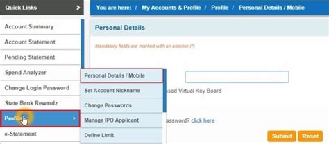 How To Reset Sbi Profile Password Online
