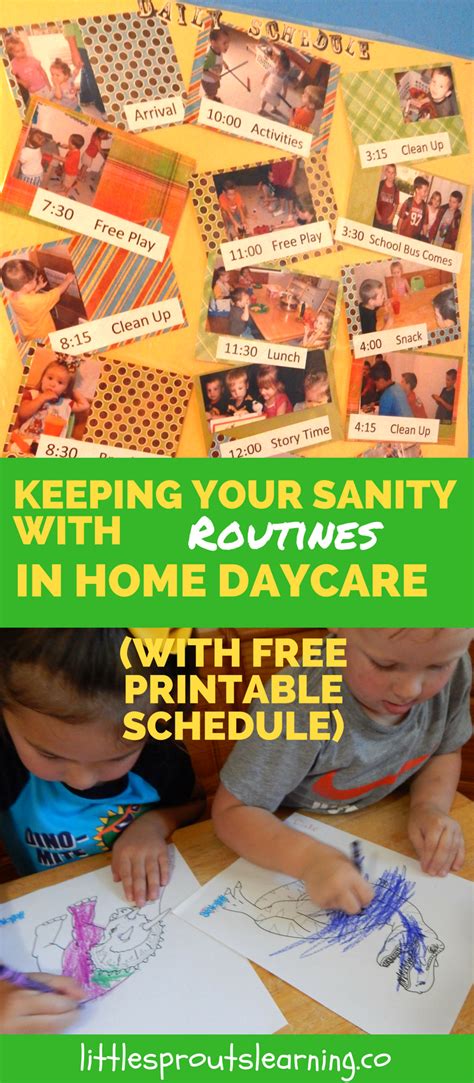 working  daily routines  home daycare      important