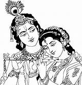 Krishna Radha Radhe Gods sketch template