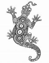 Dimmett Janelle Zentangle Lizard Bristol sketch template