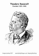 Roosevelt Theodore Colouring sketch template