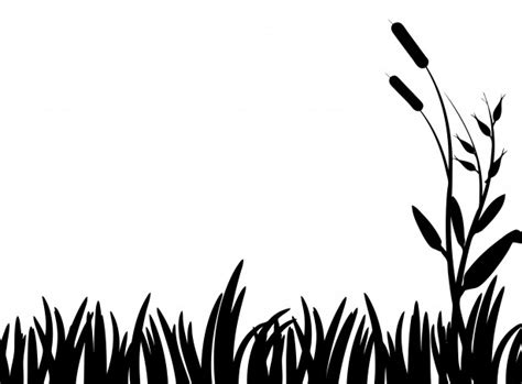 grass clipart black  white clipart