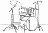 Drums Coloring Bateria Schlagzeug Batteria Colorare Ausmalbild Disegni Ausdrucken Musik Kostenlos sketch template