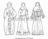 Hijab Muslim sketch template