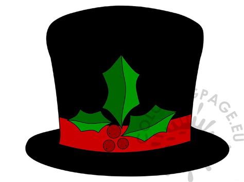snowman hat  holly image coloring page