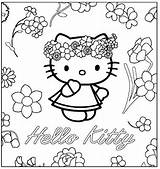 Kitty Hello Coloring Pages Valentine Hippie Sheets Valentines Printable Colouring Kids Birthday Happy Print Drawings Flower Cool Color Adult Princess sketch template