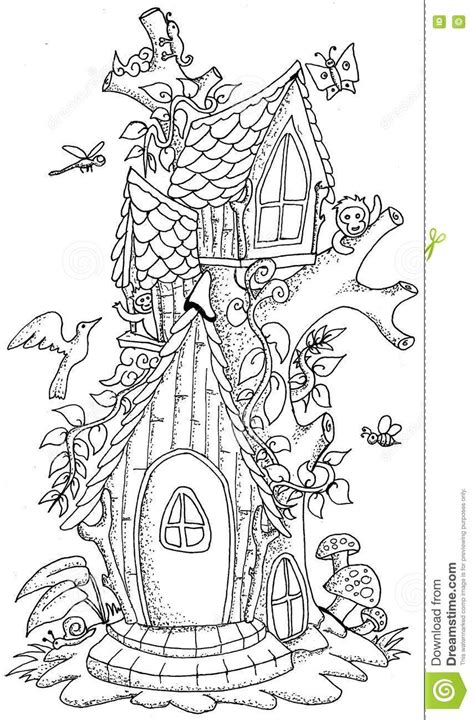 whimsical fairy house pages coloring pages