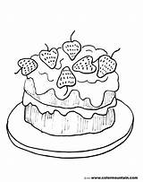 Cake Coloring Pages Strawberry Drawing Birthday Cakes Sheet Printable Colouring Getdrawings Template Shortcake Shopkins Cupcake Cream Happy Visit sketch template