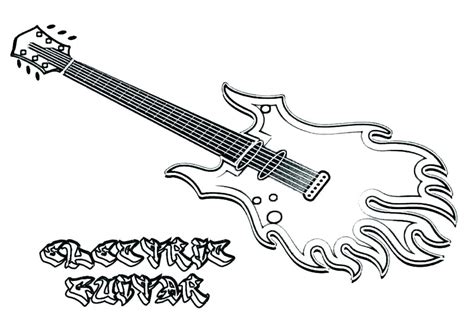 electric guitar coloring pages printable coloring pages