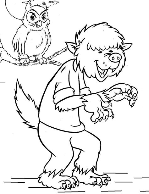 halloween coloring page werewolf source freekidscoloringandcrafts