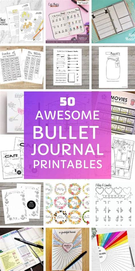 awesome bullet journal printables     creative