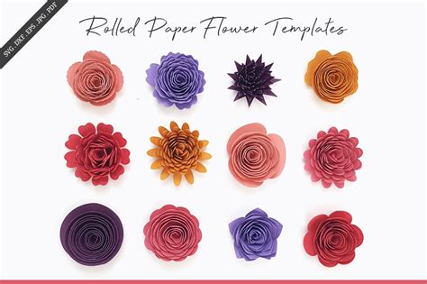 rolled flower template