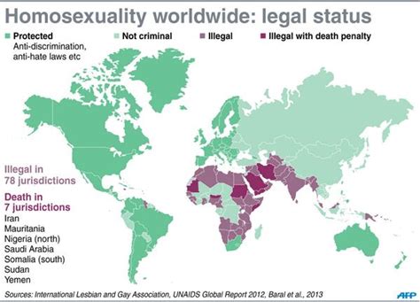 Afp News Agency On Twitter Map Showing Legal Status Of Homosexuality