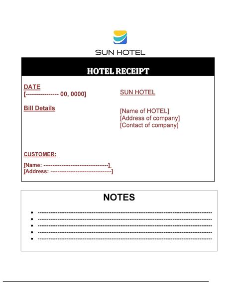 printable fake hotel receipt template printable world holiday