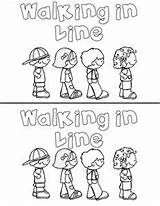Line Walking Clipart Class Emergent Kids Reader Visuals Rules Preschool Kindergarten Coloring Worksheet Learning Teachers Pages Sheet Activities Classroom Clip sketch template