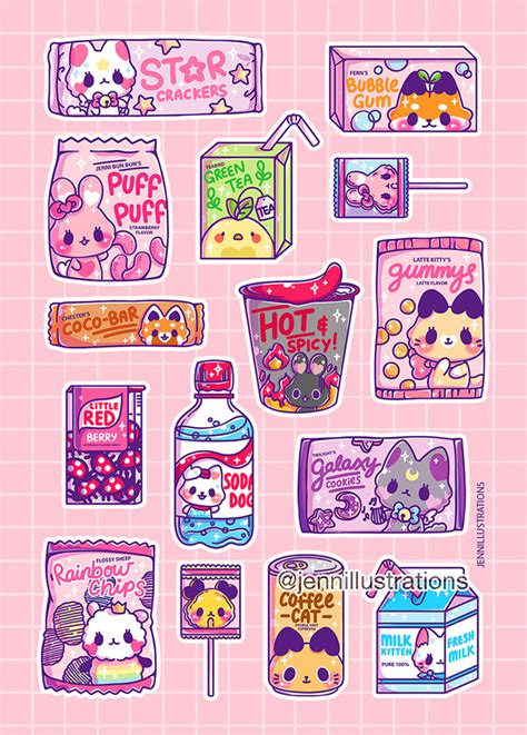 Oc Snacks Sticker Sheet · Jenni Illustrations · Online Store Powered By