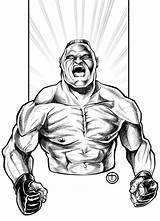 Brock Lesnar Wwe Coloring Pages Drawing Wrestling Getcolorings Color Drawings Sketch sketch template