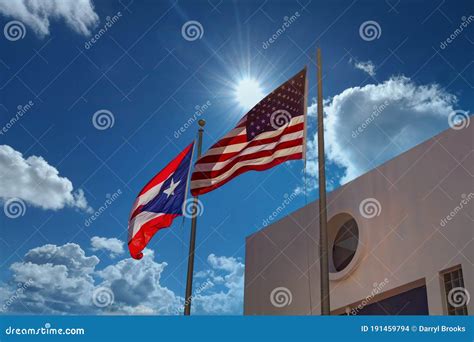 amerikaanse vlag en rusland  sun stock foto image  amerika haven