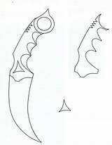 Karambit Knife Template Outline Visit Wooden Drawing sketch template